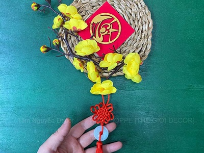 Vòng treo cửa Tết Lục Bình Mai Đào [3 Kiểu] ĐK16cm VTC-T-50